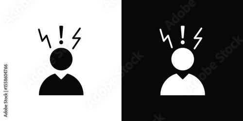 Anxiety icon Vector illustration in solid and black and white. EPS10