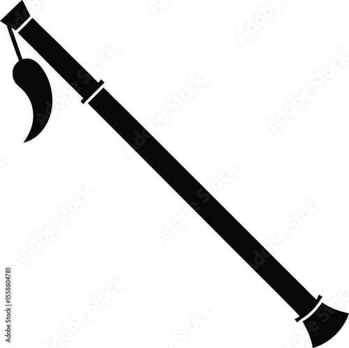 Traditional Wooden Flute With Decorative Tassel	