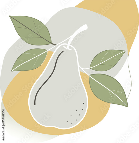 friut pear food healthy leaf ripe