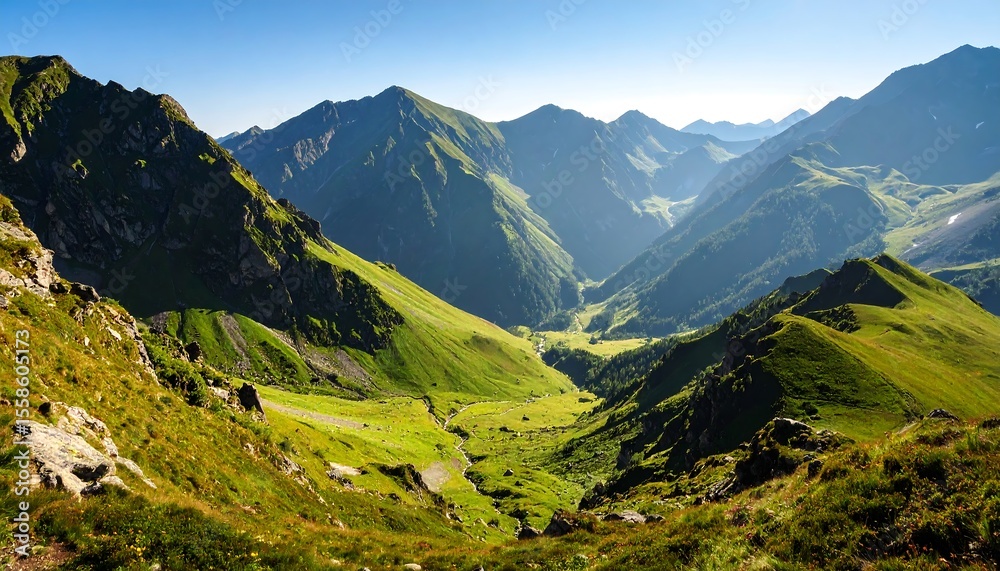 Obraz premium Mountain valley panorama