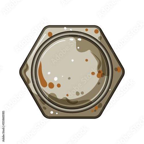 loosen rusty screw head cartoon vector illustration