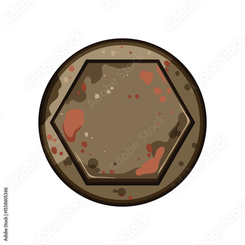 tools rusty screw head cartoon vector illustration