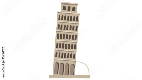 illustration of the Biza Tower, an iconic landmark in Italy, showcasing its historical architecture
