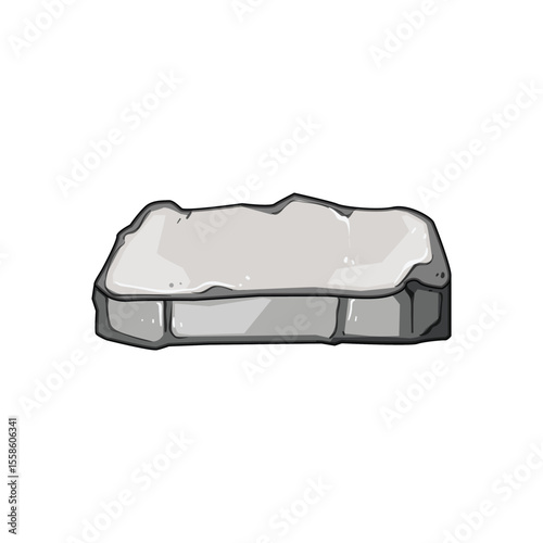 basalt stone platform cartoon vector illustration