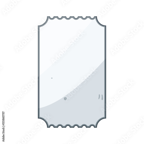 stub ticket white cartoon vector illustration