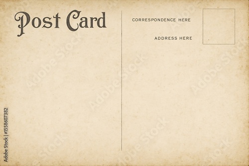 Vintage blank postcard back template
