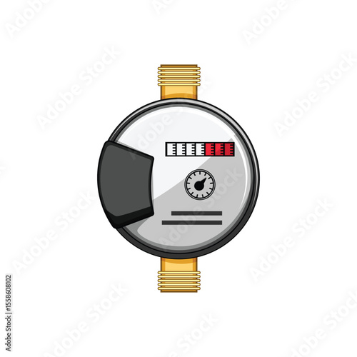 installation water meter cartoon vector illustration