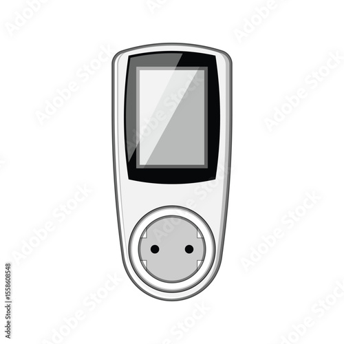 energy watt meter cartoon vector illustration