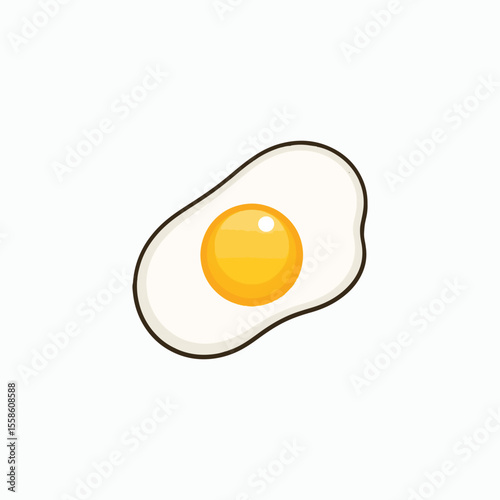 Sunny-Side Up Egg: A freshly cracked sunny-side up egg, its bright yellow yolk shining against egg white