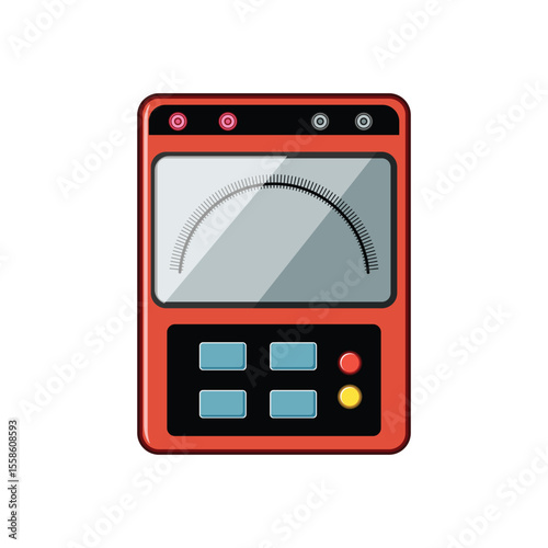instrument watt meter cartoon vector illustration