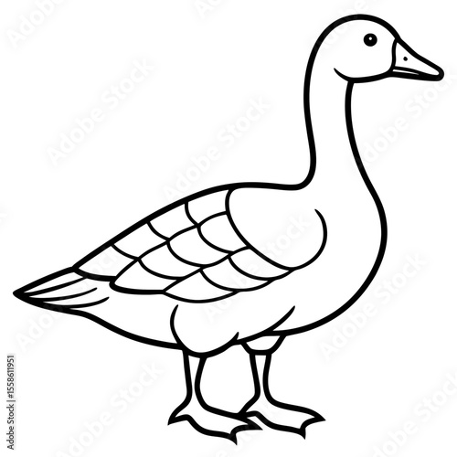 Minimalist Snow Goose Vector