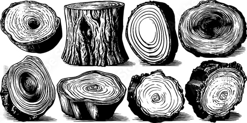 Rustic wood texture collection: line and knot design for natural decor