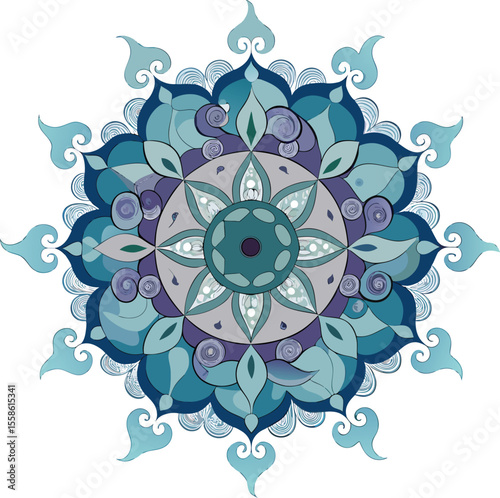 pattern mandala ornament flower card