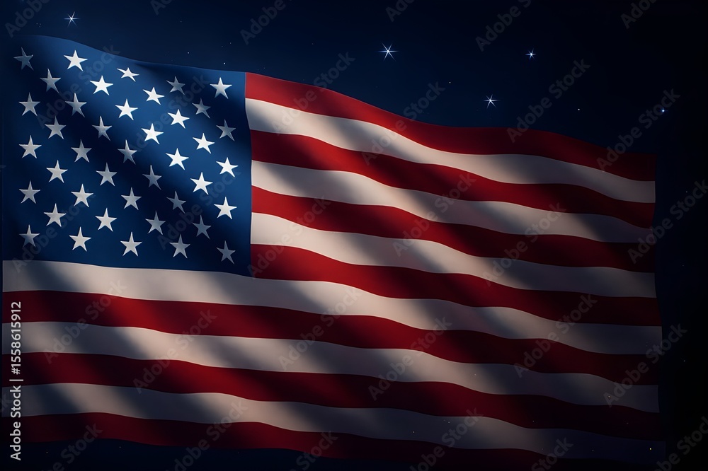 Fototapeta premium american flag waving in the wind