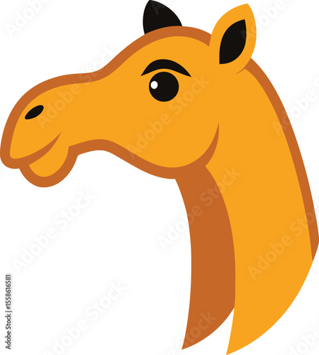 Camel head with humps on transparent background