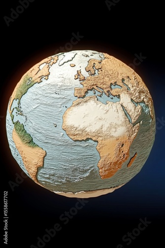 Stunning Aerial View of Planet Earth, Highlighting Dramatic Topography and Diverse Landscapes