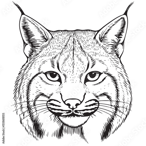 Realistic lynx head illustration for art and design projects