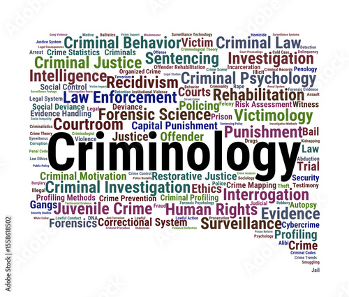 Tableau sur toile Criminology Word Cloud