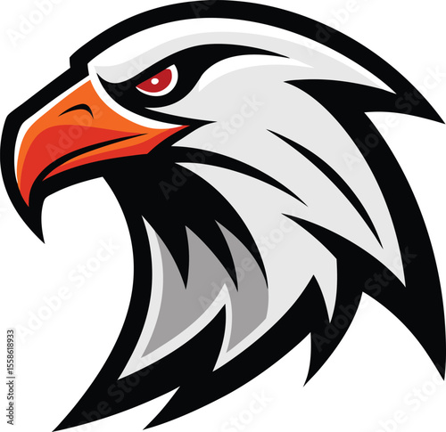 Eagle head graphic on transparent background