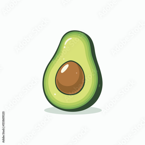 Avocado Delight: A vibrant, half-cut avocado reveals its creamy, inviting interior, showcasing the wholesome goodness of nature's bounty.