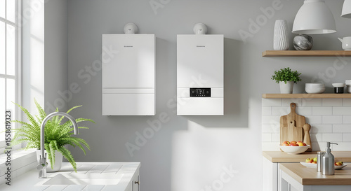 Modern Hot Water Tank System Installation in a Stylish Home Interior
