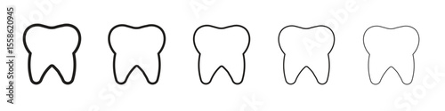 Tooth icon Vector illustration in solid and black and white. EPS10