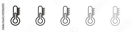 Thermometer icon Vector illustration in solid and black and white. EPS10
