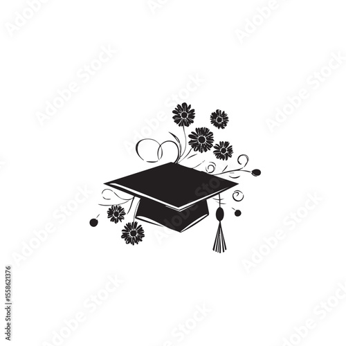 Graduation cap design with floral accents for celebratory events