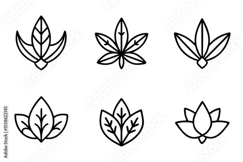 Wellness Leaf Minimalist Line Art for Natural Living
