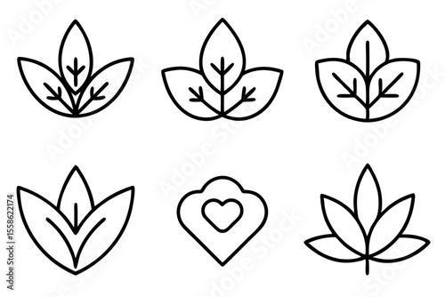 Wellness Leaf Minimalist Line Art for Natural Living