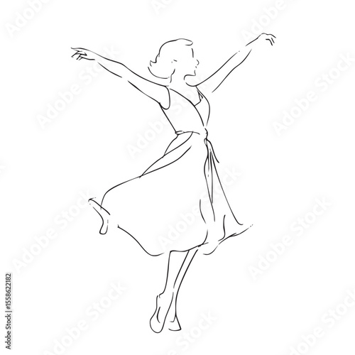 Joyful dancer in motion celebrating freedom and expression