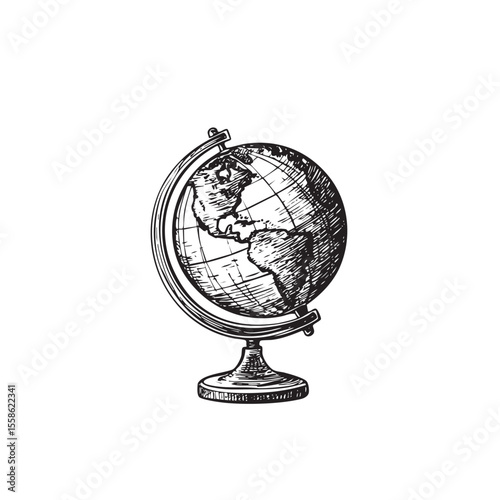 Explore the world with a classic globe on a wooden base