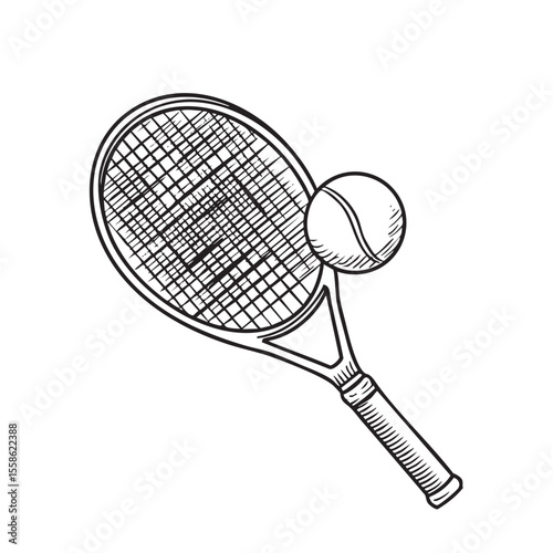 Tennis racket and ball concept for sports enthusiasts and design