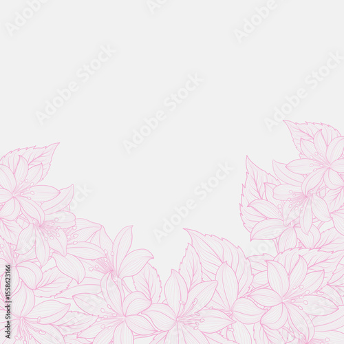 Wallpaper Mural floral botanical on white background vector. Elegant line wallpaper lily, flowers, leaves, foliage, branches in hand drawn. Torontodigital.ca