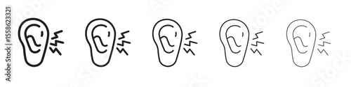 Otitis icon Vector illustration in solid and black and white. EPS10