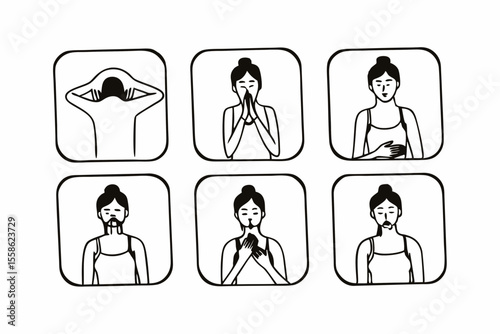 Mindful Breaths Minimalist Line Art for Calm Living
