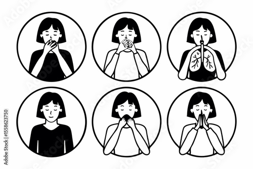 Mindful Breaths Minimalist Line Art for Calm Living