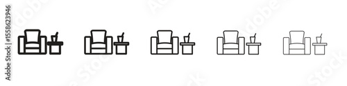 Lounge icon Vector illustration in solid and black and white. EPS10