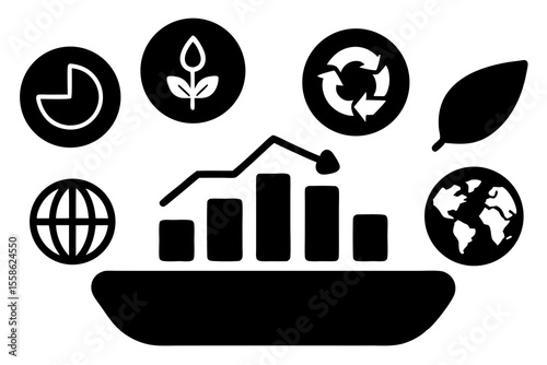 Eco Data Analytics and Sustainability Icons
