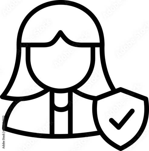 Woman insurance protection icon vector illustration for safety and security design