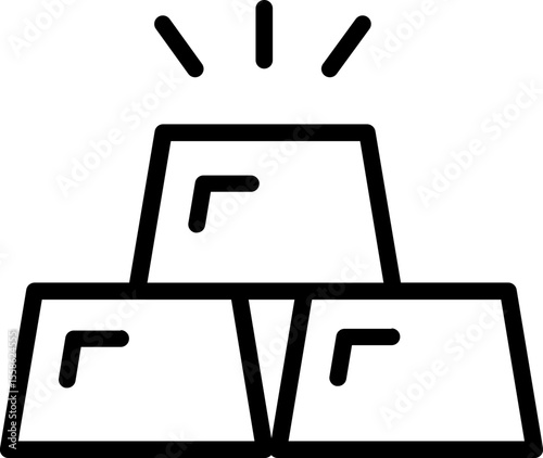 Find gold bars icon vector illustration for investment wealth and treasure concept design