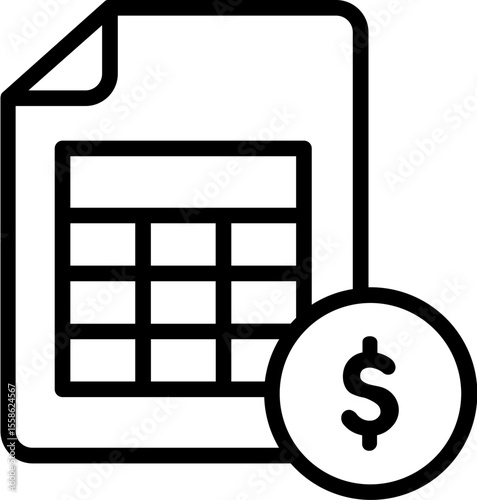 Download financial statement spreadsheet icon for budget planning and accounting use