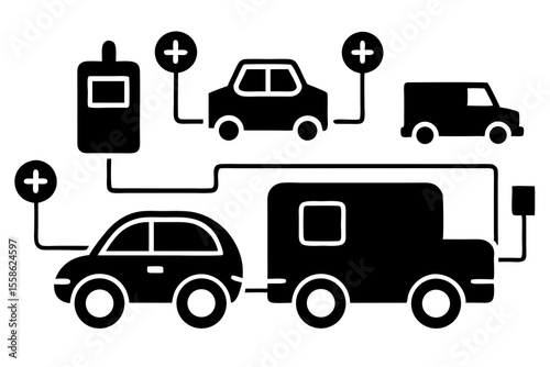 Electric Vehicle Charging and Connectivity Icons
