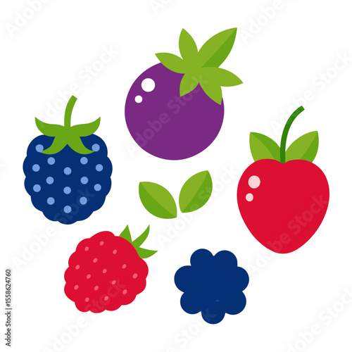set of fresh berries