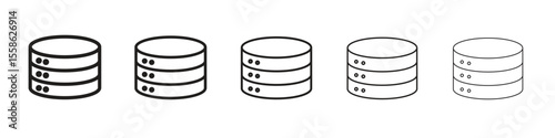 Cylinder database icon Vector illustration in solid and black and white. EPS10