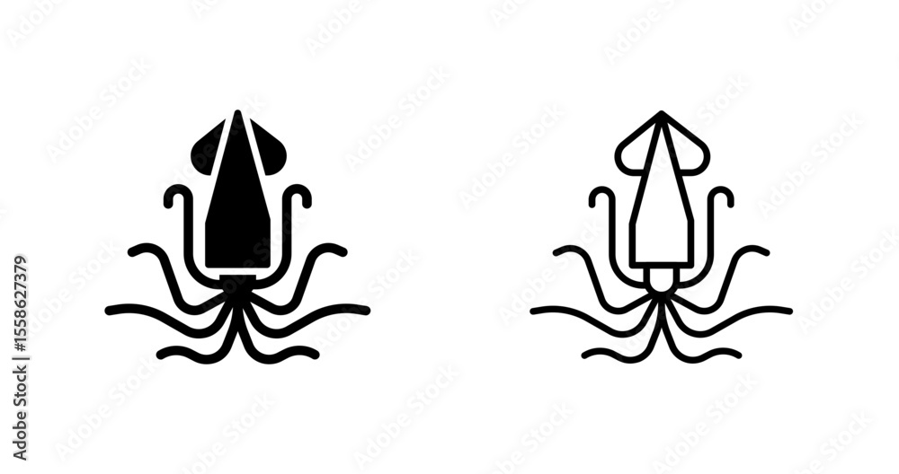 Fototapeta premium Squid Vector Icon