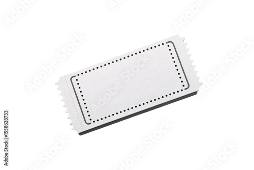 Wallpaper Mural White blank ticket stub with dotted tear-off line and perforated edges, isolated on a transparent background Torontodigital.ca