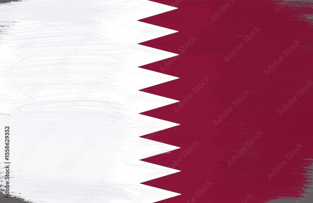 Obraz premium qatar flag with paint strokes