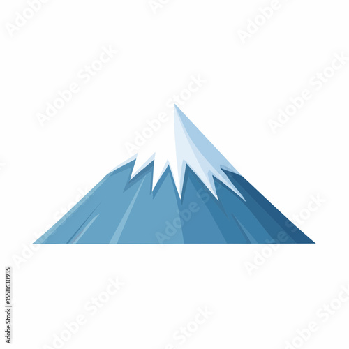 vector illustration of a lone snow-covered mountain peak
