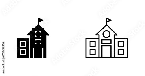 School Building Vector Icon